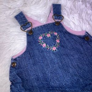 Vintage Baby Overall Floral Heart Dress